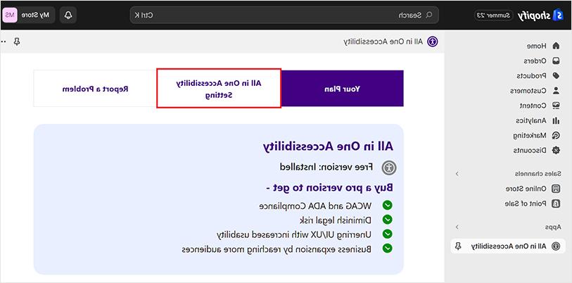 All in One Accessibility Settings on Shopify